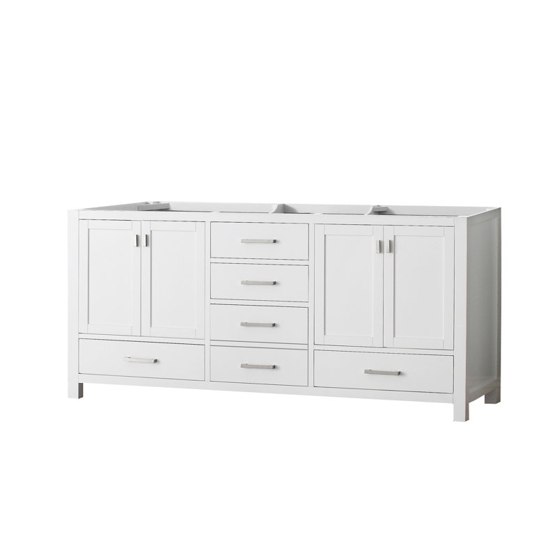 Modero 72'' W Double Bathroom Vanity Base, White