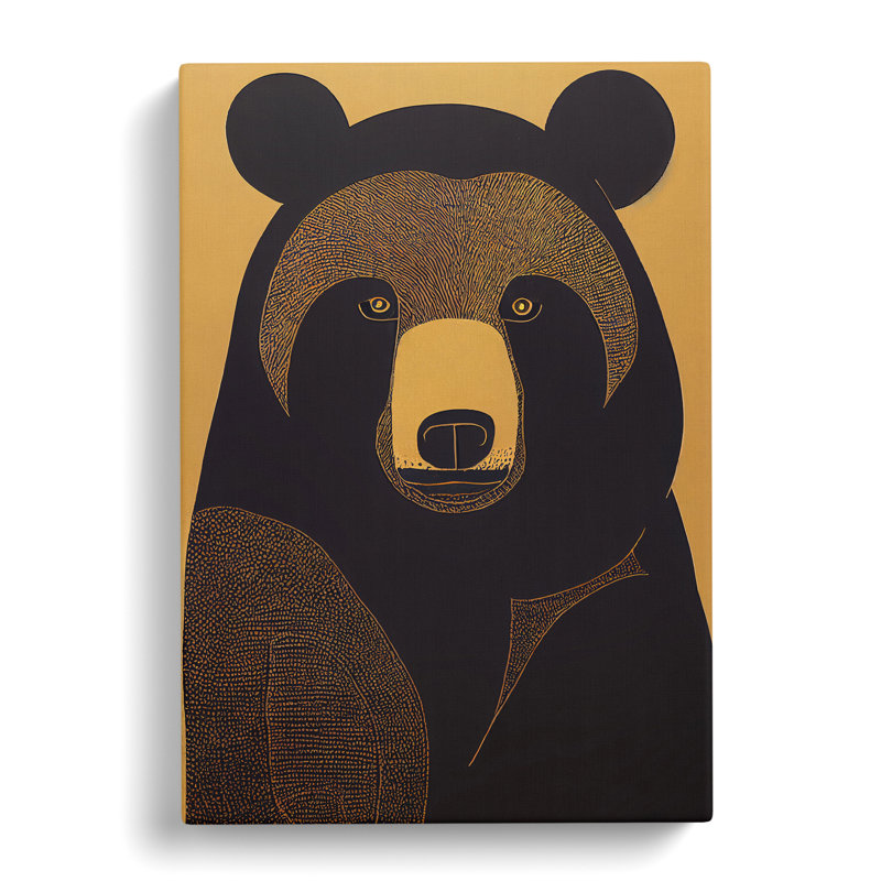 Traditional Bear No.2 Abstract - Wall Art, Wrapped Canvas, 50cm H x 35cm W, No Matte