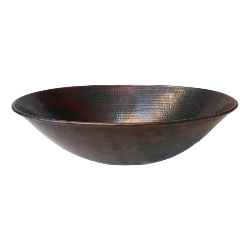 Rustic 17" Oval Copper Vessel Bathroom Sink