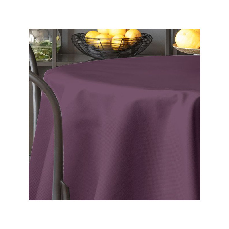 Faux Linen Solid Color Tablecloth, Purple, 279cm W x 259cm L