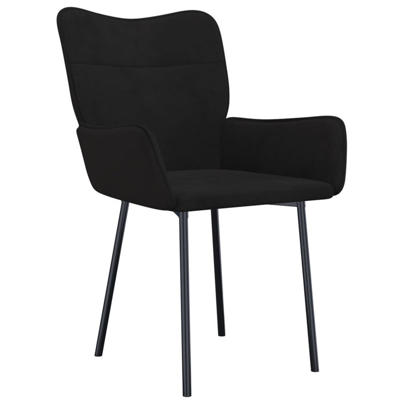 Chaise rembourrée 2 pièces pour salle à manger Gramer, Noir
