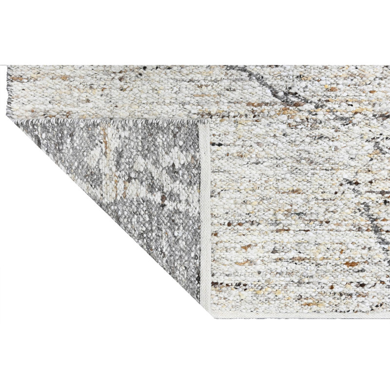 Hand Knotted Wool Area Rug, Brown, Rectangle 8' x 10'