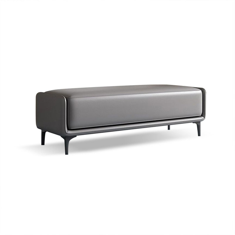Dark gay Upholstered Bench, Dark Gray