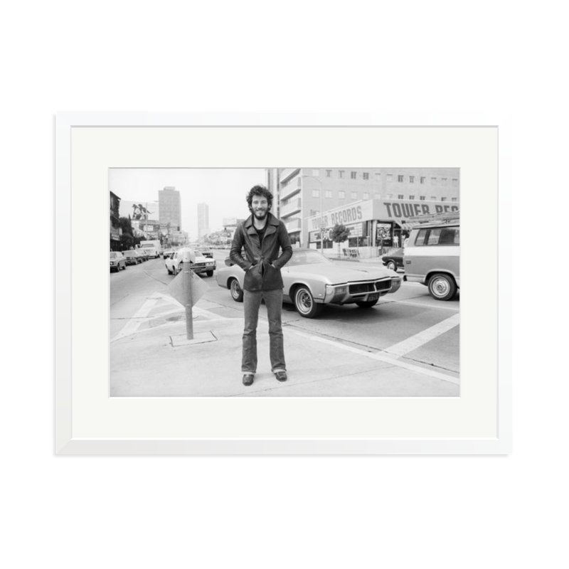 Bruce Springsteen on Sunset Strip, White, 23" H x 31" W