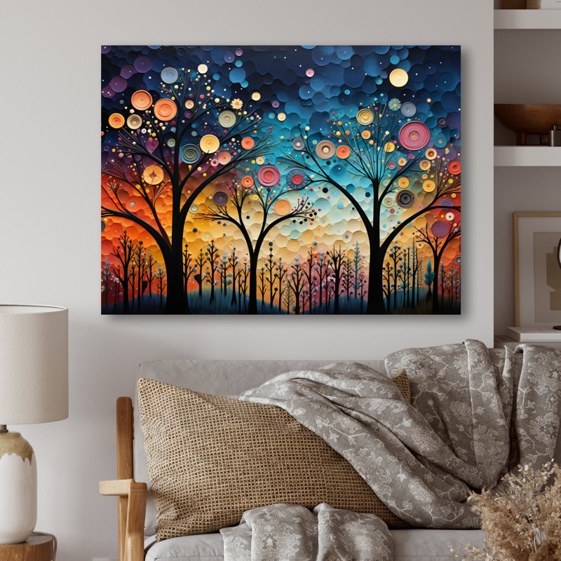 «Colorful Whimsical Wanderlust III», impression de collages abstraits sur métal, H 24 po x l 32 po