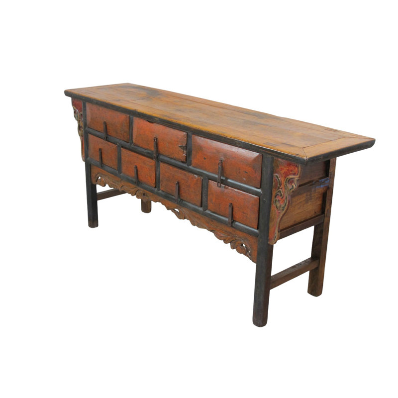Antique Chinese 72" Long Apothecary Cabinet