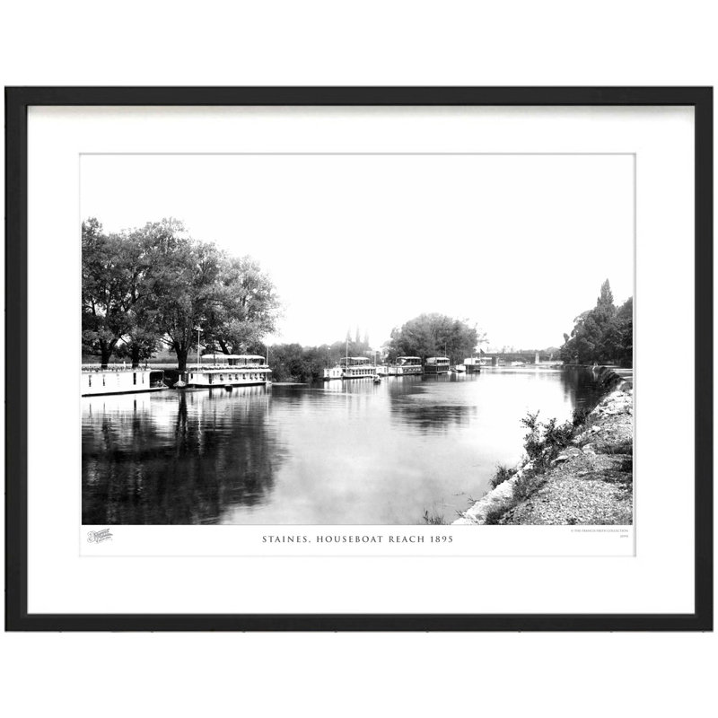 Staines, Houseboat Reach 1895 by Francis Frith - Single Picture Frame Print, 28cm H x 36cm W x 2.3cm D