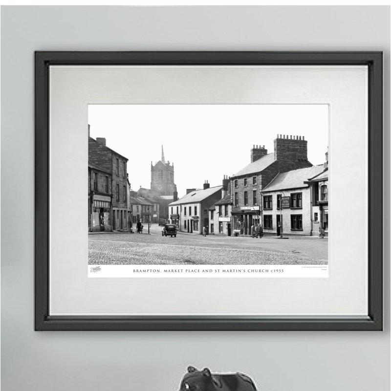 Brampton, Market Place And St Martin's Church C1955 by Francis Frith - Single Picture Frame Print, 28cm H x 36cm W x 2.3cm D