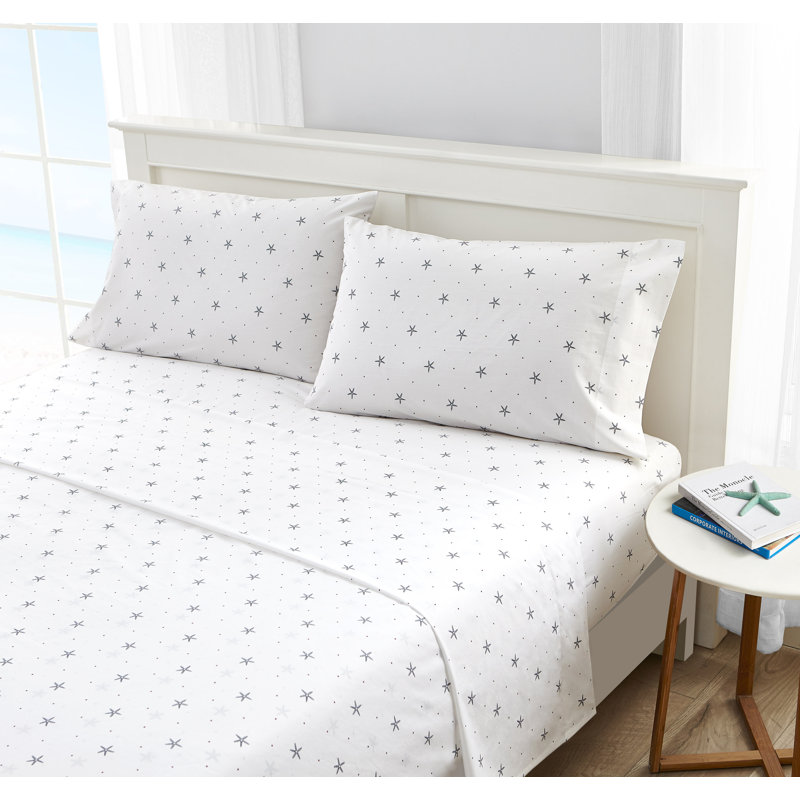 Ensemble de draps en percale de coton 200 fils Bradford, Ensemble de draps pour très grand lit avec 2 taie
