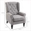 Fauteuil d'appoint à haut dossier capitonné pour adultes HOMcom, siège rembourré épais, accoudoirs rembourrés arrondis, gris clair-1935170821