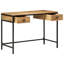 Solid Wood Top Metal Base Writing Desk