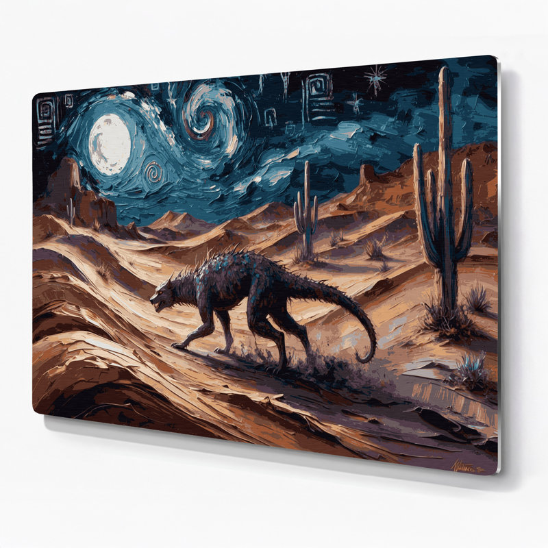 «Southwestern Animals» Chupacabra 14, art mural en métal mauve, H 12 po x l 18 po x P 0,05 po