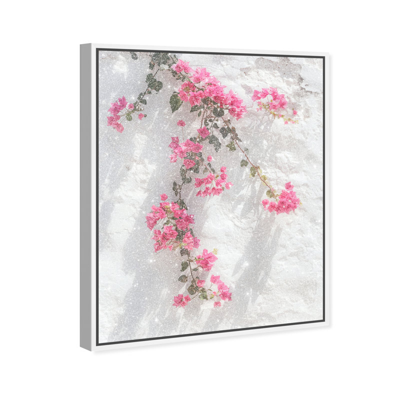Santorini Blush Print by Oliver Gal, 17"H x 21"W, White Floater Frame