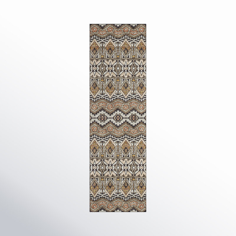 Tapis intérieur / extérieur Lamanna avec envers antidérapant, Tapis de couloir 2 pi 3 po x 7 pi 6 po