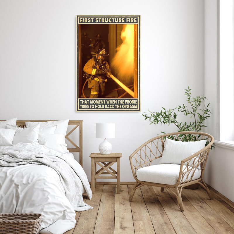 Firefighter First Structure Fire - 1 Piece Rectang " Firefighter First Structure Fire ", 36" H x 24" W x 1.25" D