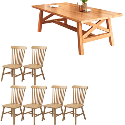 Modern simple style solid wood dining table set