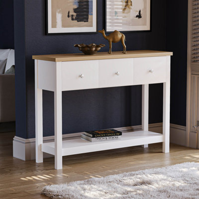 Beacsfield 3 Drawer Console Table Slim Hallway & Living Room Furniture Shaker Style