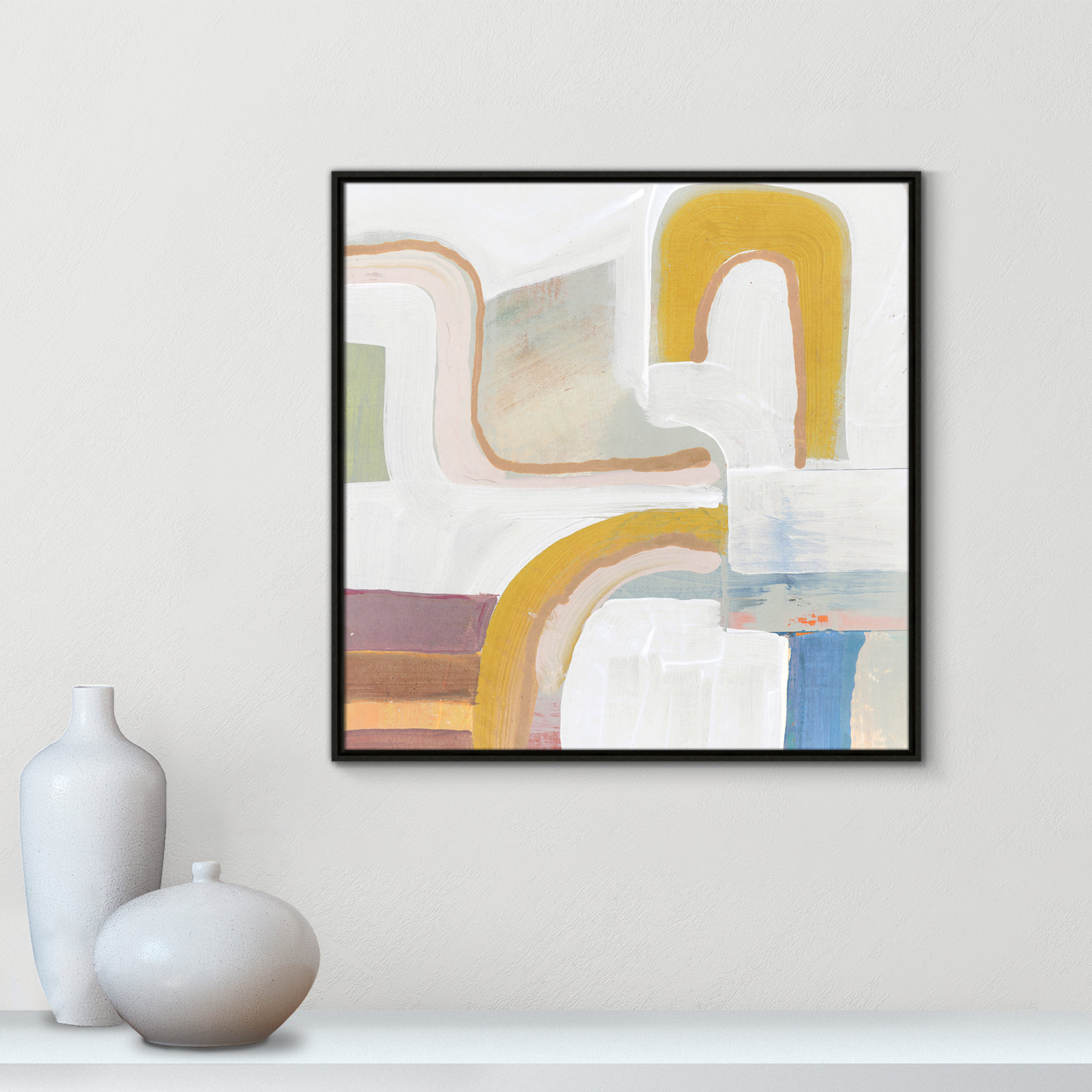 Copeland "Together Again I" Painting by Cartissi, 31.5" H x 31.5" W, Black