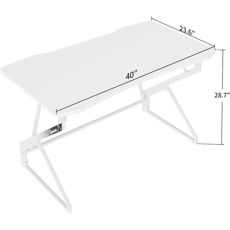 Kymorah Steel Computer Desk, 28.7" H x 40" W x 23.6" D, White
