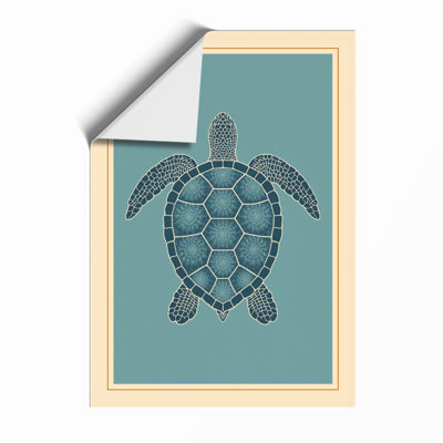 Drifting Turtle Coastal - Framed Print
