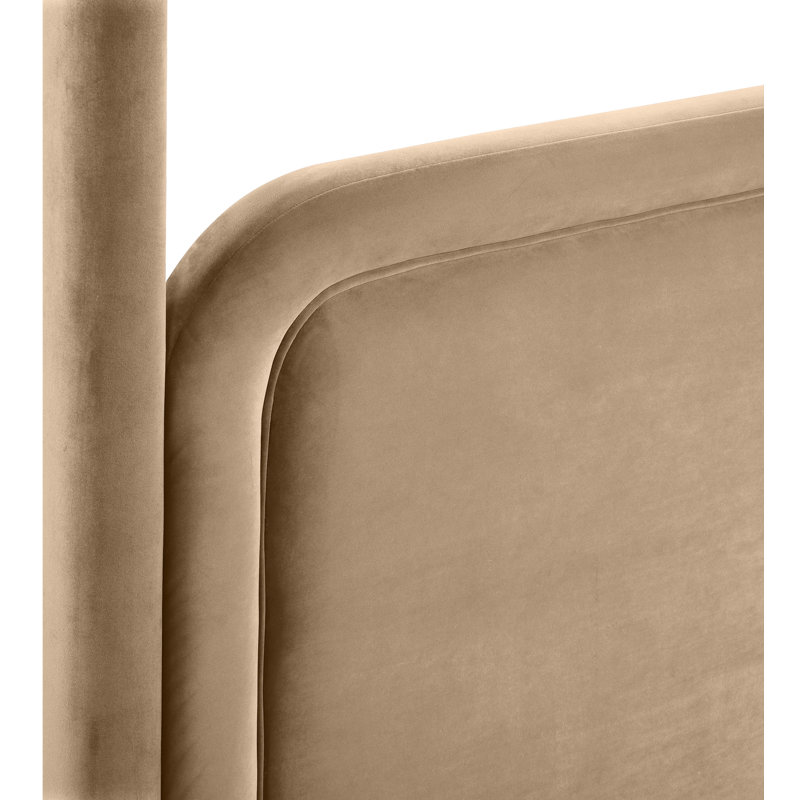 Lit tapissier Salina, Grand, Velours beige