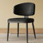 Grande table de salle à manger rectangulaire, plusieurs espaces, 71 po x 35,4 po, hauteur de 30 po, chaises en cuir noir, pierre frittée, acier inoxydable, stable, facile à installer 6 à 8 personnes, température élevée basse