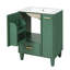 Armoire de salle de bain 24 po avec lavabo en céramique, panier à 2 niveaux et tablette de porte-1052512219