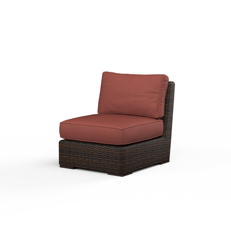 Parris Armless Patio Chair with Sunbrella® Cushions, Canvas Henna Sunbrella® Canvas