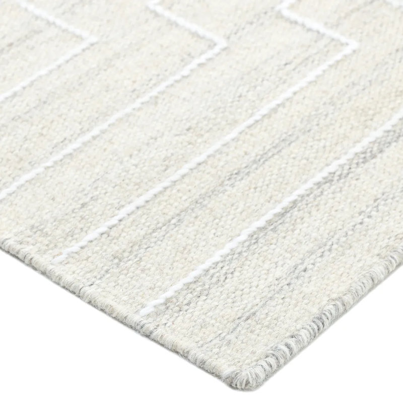 Barry Geometric Area Rug in Beige, Rectangle 5' x 8'