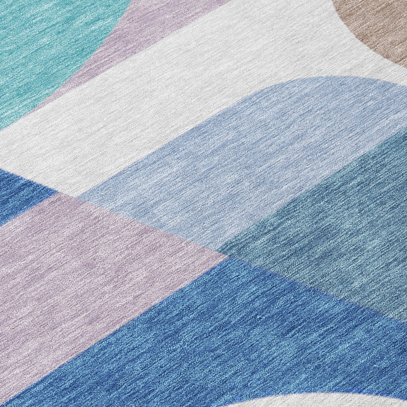 Tapis intérieur / extérieur bleu Aeleth, 10 pi x 14 pi