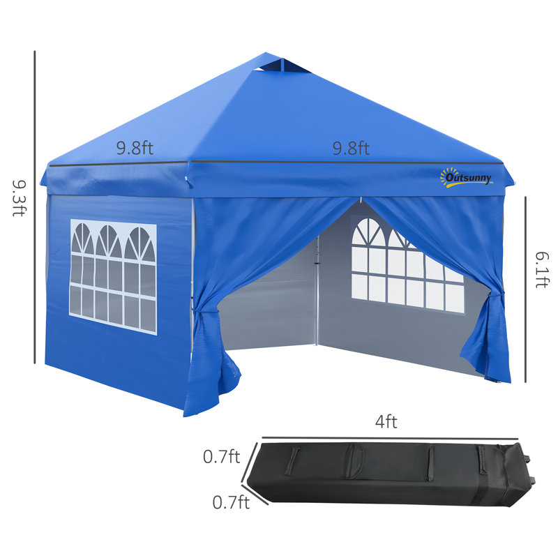 10 pi. L 10 pi. D pavillon de jardin en métal, Bleu