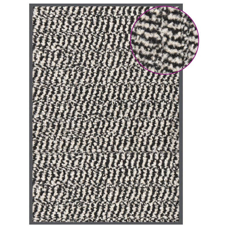 Katerine Non-Slip Geometric Indoor Doormat, 40cm W x 60cm L, Light Brown