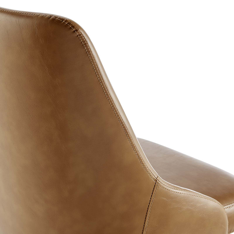 Designate Swivel Vegan Leather Office Chair, Tan
