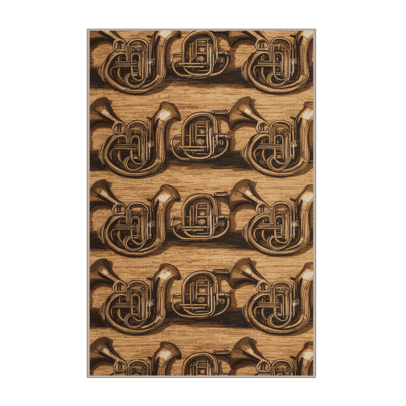  Tapis lavable Tuba Music, Rectangle de 5 pi x 8 pi