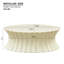 Table basse vintage beige en fibre de verre ovale 35,42 pouces pour les espaces de vie - Installation et bureau à installation rapide