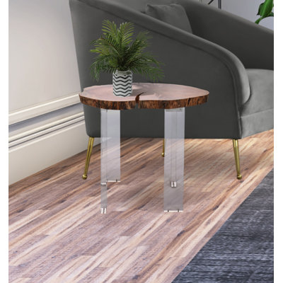 Sigety Solid Wood Top End Table