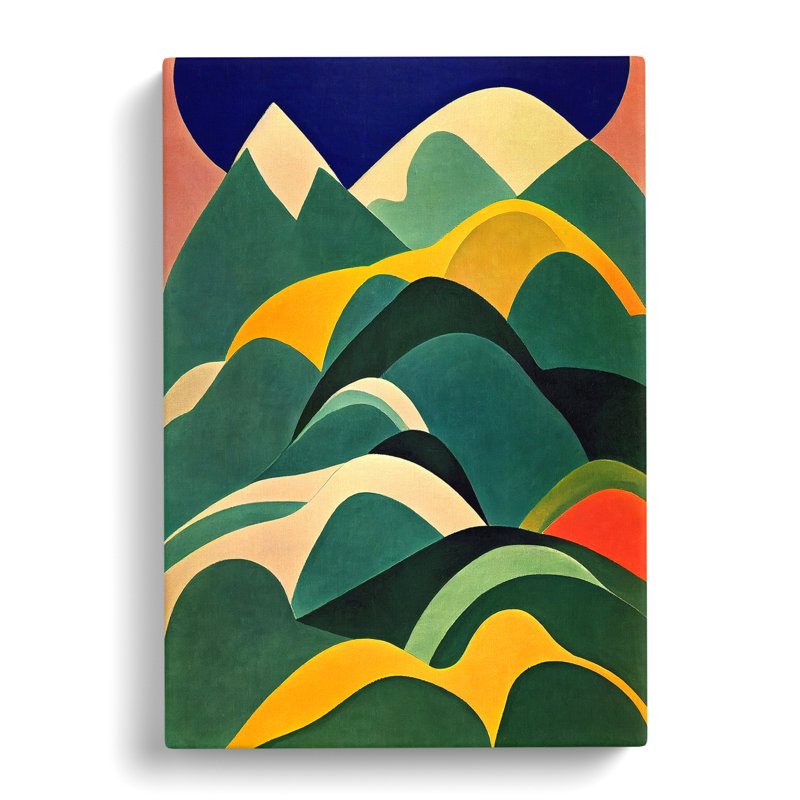 Curved Mountain Abstract - Wrapped Canvas, 76cm H x 50cm W x 3cm D