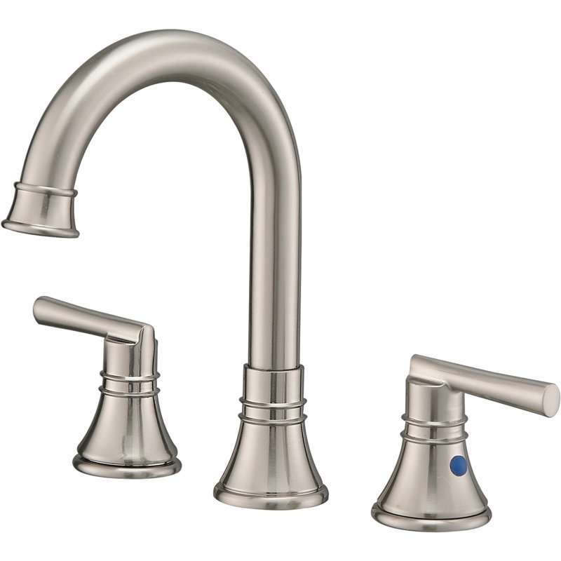 Widespread 2-handle Bathroom Faucet with Drain Assembly, Brushed Nickel