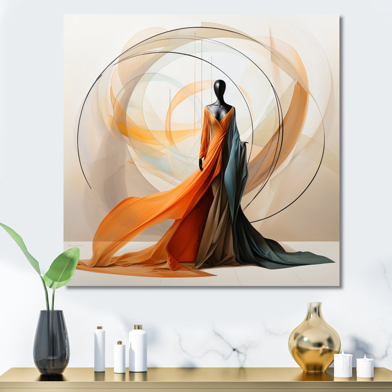 Abstrait contemporain danseur africain I - art mural femme afro-américaine, H 24 po x l 24 po, Sans cadre, Wrapped Canvas