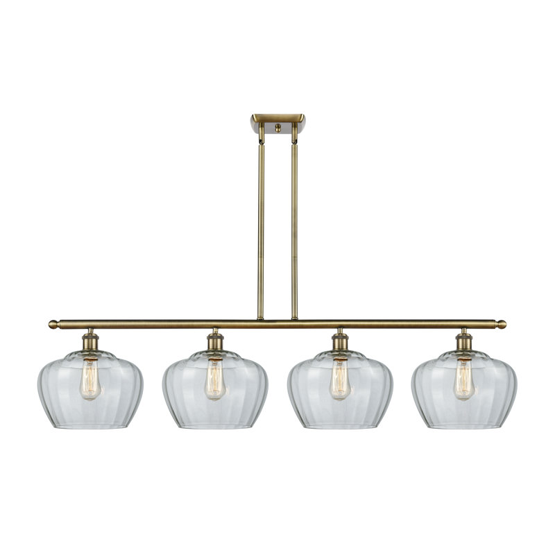 4 - Light Kitchen Island Pendant, Clear, No Bulb Included