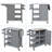 40" Patio Bar Cart with Foldable Table Top,Outdoor Kitchen Island with Lockable Wheels for Patio and Outdoor-2027106526