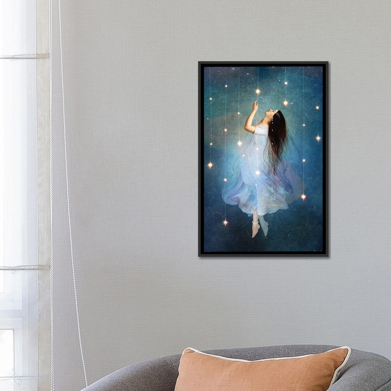 « star marin », impression sur toile tendue, H 26 po x l 18 po x P 1,5 po, Toile avec cadre noir, Pas de tapis