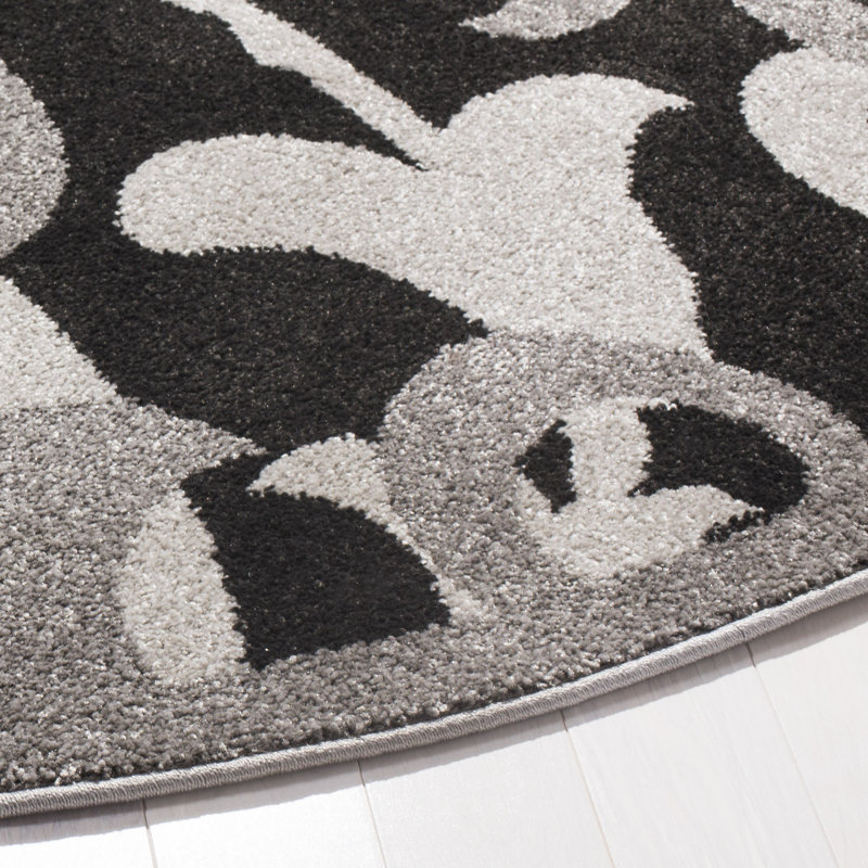 Tapis gris anthracite / gris clair Ammundsen, Rond 9 pi