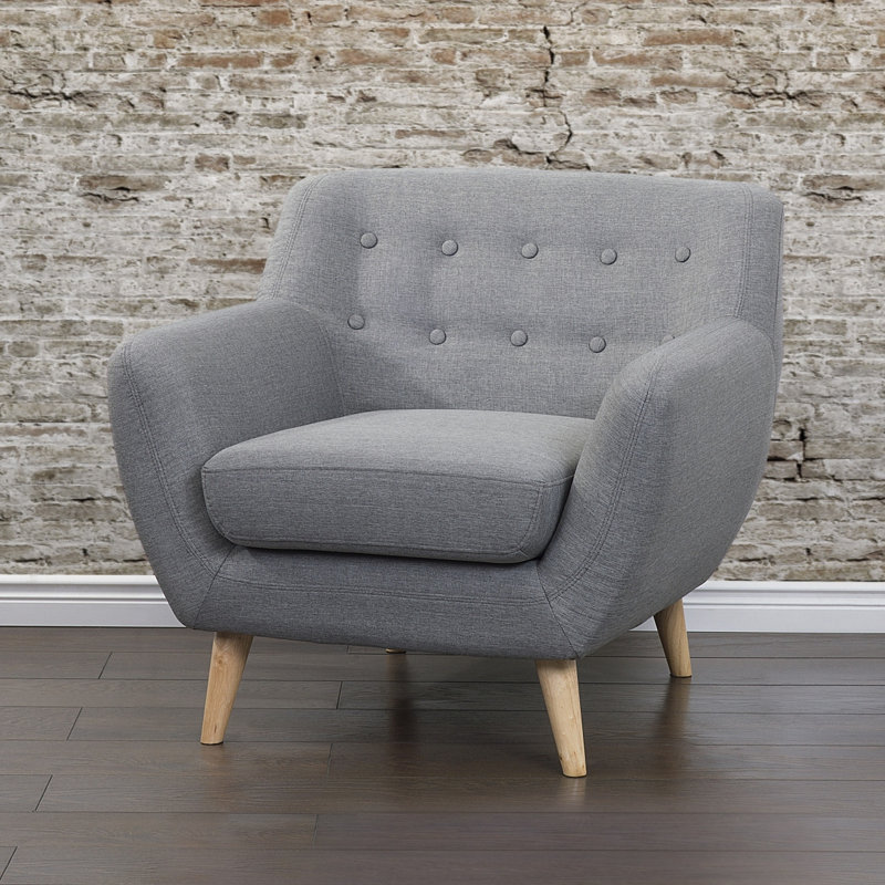 Tally Upholstered Armchair, Light Grey