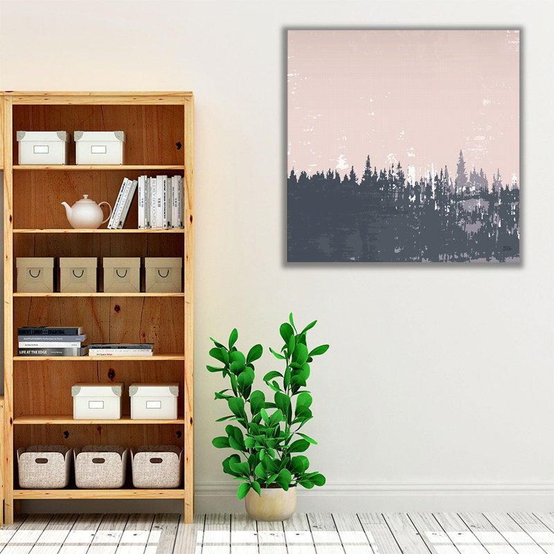 «Evening Forest I», reproduction d'art sur toile, H 12 po x l 12 po