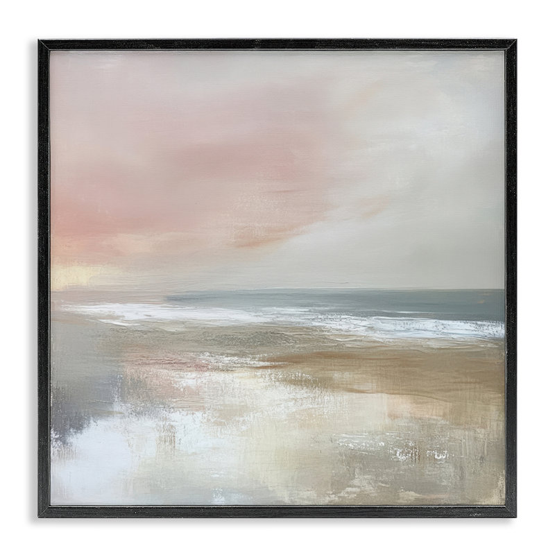 «Mute Landscape Marsh Waters», estampe numérique, conception de Petal Prints Design, Giclée encadrée noir minuit