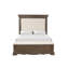 Lit double (matelas non inclus), gris