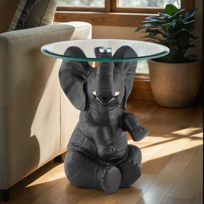 Fateh Glass Top End Table