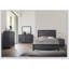 Commode 1 pièce de style contemporain avec look moderne, conception à deux tons, pieds en bois, poignées en nickel et finition grise pour la chambre à coucher-932164942
