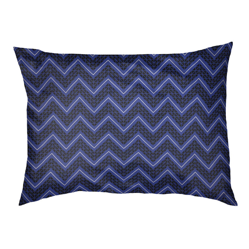 Coussin Chelan, Moyen (H 6,5 po x l 40 po x P 30 po), Bleu et noir